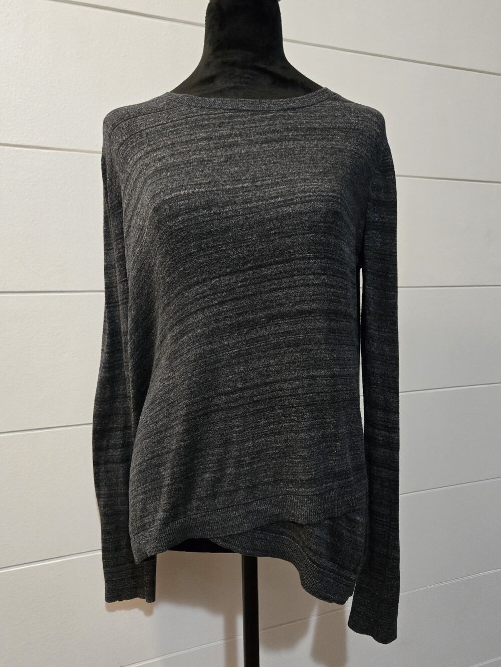LOFT Charcoal Gray Crewneck Sweater
